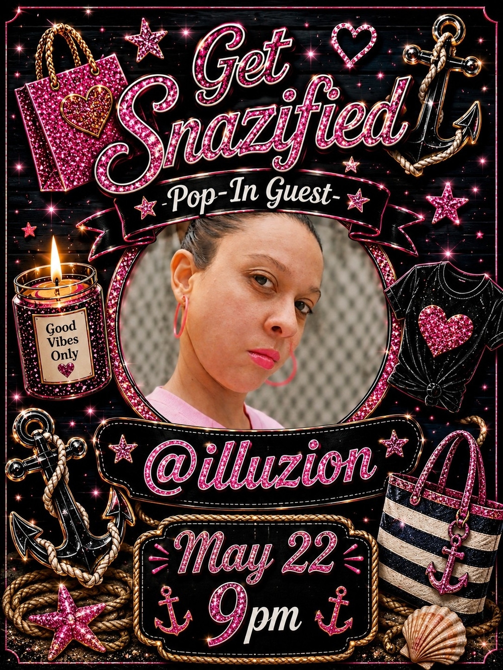 Get Snazified Pop-In Guest Poster - Pink & Black
